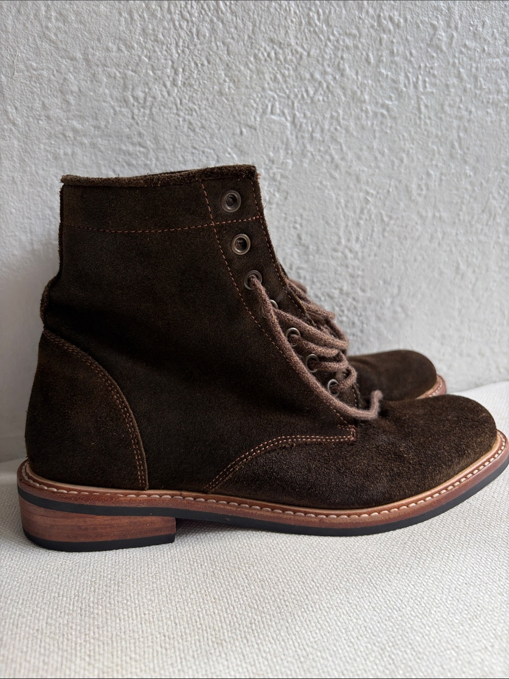 Nisolo Brown Suede Lace-Up Ankle Boots